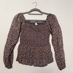 Old Navy Smocked Peasant Top